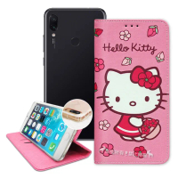 【SANRIO 三麗鷗】紅米Note 7 Hello Kitty 櫻花吊繩款彩繪側掀皮套