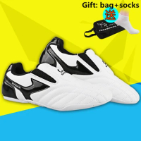 White strip breathable Taekwondo Shoes Martial Arts Sneaker kids sport shoes Professional Training Competition shoes for coach