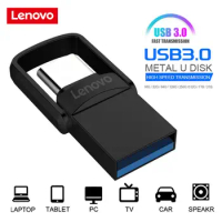 Lenovo 2TB Flash Drive 2 In 1 High Speed Pendrive 128GB 256GB 512GB 1TB USB 3.0 Type-c Waterproof USB Stick OTG USB Memory
