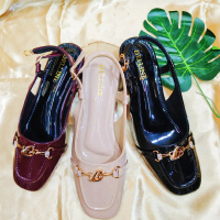 Sepatu Wanita Hak Chungky Heels 3CM Pansus Tali Belakang SH18 Sandal
