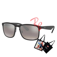 【RayBan 雷朋】舒適輕量款偏光太陽眼鏡 RB4264 601S/5J 霧黑框 極彩灰水銀偏光鏡片 公司貨