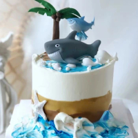 Shark Birthday Cake Topper Party OceanOrganism World Styles Whale Dolphin Decoration Boy Kids Happy Baby Birthday Decor Gift