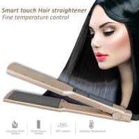 Professional Permanent Flat Iron Hair Straightener Touch Screen MCH Wide Plate Brazilian Keratin Treatment Titanium 230℃