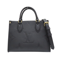 【二手名牌BRAND OFF】LOUIS VUITTON LV 路易威登 黑色 壓紋牛皮 OnTheGo PM 兩用包 M45653