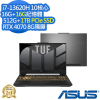 ASUS FX507VI 15.6吋電競筆電 (i7-13620H/RTX4070 8G/16G+16G/512G+1TB PCIe SSD/TUF Gaming F15/御鐵灰/特仕版)
