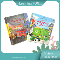 จัดส่งในกรุงเทพฯ 1/2 Books หนังสือ Usborne Activity Book Peep Inside How Recycling Truck Works Fire 