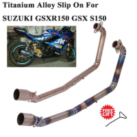 Titanium Alloy Slip On For SUZUKI GSXR150 GSX S150 GSX150R GSXS150 Motorcycle Exhaust Escape Modified Front Mid Link Pipe 51mm