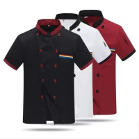 Chef's shirt, short sleeve, breathable, suitable for restaurants, for men.