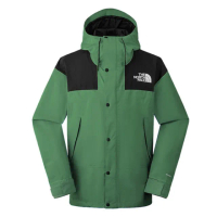 【The North Face】男 REIGN ON JACKET 防風防水透濕耐磨保暖連帽外套(8DGC-LFW 鴨綠黑)