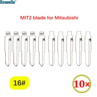 10pcs/lot NO.16 New Replacement Metal MIT2 Uncut Remote Flip Key Blade Blank for Mitsubishi for Suzuki Alto 16#