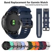 QuickFit Watch Band for Garmin Fenix 6X Pro/Sapphire 26mm/5X/5X Plus/3 HR/Quatix 3/Tactix Bravo Silicone Sport Wristband Strap