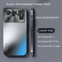 Shockproof Acrylic Case For Xiaomi Mi 11 Ultra Mi 11 Mi 12 Pro Straight Electroplated Cover for Xiaomi Mi 12 Pro 12X Armor Cover