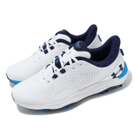 UNDER ARMOUR 高爾夫球鞋 Drive Pro Wide 男鞋 寬楦 白 藍 防水鞋面 皮革 抓地 運動鞋 UA(3026919101)