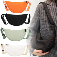 Nylon Crossbody Bag Hobo Sling Crescent Bag Fashion Adjustable Purse Strap Small Dumpling Women Handbag Casual Bag Shoulder D1X2