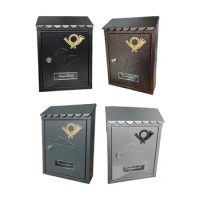 Wall Mount Mailbox Decorative Lockable 21.5x7x30cm Decorations Outside Office Metal Commercial Use Mail Box Letterbox