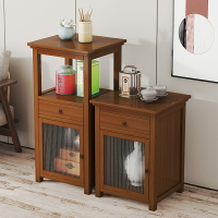 客廳沙發邊柜小茶幾邊角柜小方桌非實木矮柜夾縫置物架茶具收納架