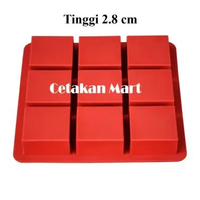 CMart Cetakan Silikon Sabun Craft Cake DIY Box 9 Cavity 6 x 6 x 2.8 cm