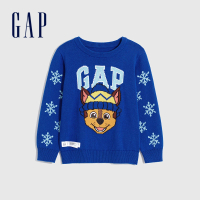 【GAP】男幼童裝 Gap x 汪汪隊立大功聯名 Logo純棉圓領針織毛衣-深藍色(847326)
