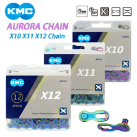 KMC 10S 11S 12S Road MTB Bike Chain X10 X11 X12 Aurora Color Boxed Chain for Shimano SRAM Bicycle New Original Parts