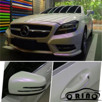 ORINO Glossy Chameleon White Pearl Purple Vinyl Wrap With Air Bubble Free Pearlescent Matte Car Wrap Film Size: 1.52x20m/Roll