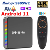H96 Max W2 Smart TV Box Android 11 Amlogic S905W2 4GB RAM 32GB 64GB ROM Media Player AV1 BT5.0 WIFI6 4K 3D HDR Set Top Box