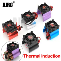 RC parts motor heat sink + thermal induction cooling fan for 1:10 HSP TRX-4 TRX-6 SCX10 RC car 540 550 36MM size motor radiator