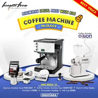 Paket Mesin Kopi Espresso / Mesin Kopi Ferratti Ferro FCM-3601 Snow White - Mini Brew 22 - 24 Putih