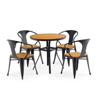 Classical Metal Dining Set Chaise Restaurant Furniture Dining room Table and Chair Sets Coffee Set