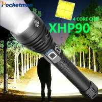 超強力XHP90 1500M手電筒USB可充電變焦手電筒戰術野營狩獵燈18650或26650電池快速配送