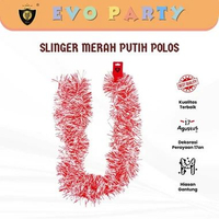 Evo Slinger Tinsel Rumbai Merah Putih 9 cm x 2 Meter (SL-309)