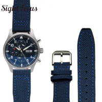 20mm Watch Straps for IWC Pilot Portuguese Nylon Canvas Watch Bands for Omega Speedmaster Seamaster Watchband Air-King Bracelet