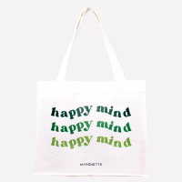 MAYONETTE Mayonette Typo Totebag Kanvas Aesthetic Muat Laptop -Happy Mind
