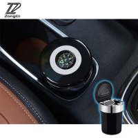 ZD 1X Car LED ashtray Multifunctional with compass For Nissan juke qashqai j11 j10 Volvo s60 xc90 Lada granta vesta Accessories
