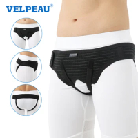 VELPEAU Hernia Belt Truss Adjustable Hernia Belt Support for Single/Double Inguinal with 2 Compression Pads for Men and Women