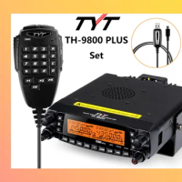 Latest version TYT TH-9800 Plus Car Radio Base Station 50W Repeater Scrambler Dual Display Quad Band Mobile Transceiver TH9800