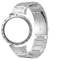 Bracelet for Samsung Galaxy Watch 4 5 Pro Strap 45mm 44mm 40mm No Gaps Metal Band+Bezel Ring Galaxy Watch 4 Classic 42mm 46mm