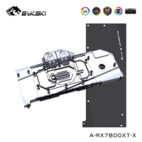 Bykski Water Block Serve For AMD Radeon RX 7800XT Graphics Card Cooler,Full Cover,With Backplate,A-RX7800XT-X
