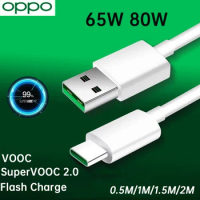 Oppo Type C Cable Original 6.5A 65w Quick Fast Charging Cabel Supervooc Vooc Charge Usb Typec Cabo Find X6 Pro X5 Reno 7 6 5 F23