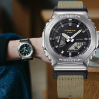 【CASIO 卡西歐】G-SHOCK 八角錶殼 粗曠時尚 多功能雙顯腕錶 禮物 推薦(GM-2100C-5A)