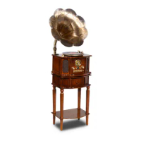 Multifunctional Wooden Antique Vintage Vinyl Record CD MP3 Player W/built in AM/FM Radio and Speakers Gramophone Player