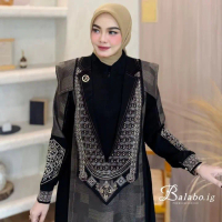 Gamis MAYRA Jetblack Hikmat mix Bordir