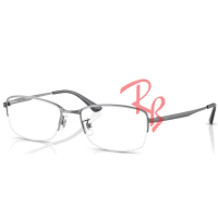 【RayBan 雷朋】純鈦半框光學眼鏡 輕量設計 舒適好配戴 RB8774D 1047 鐵灰色 公司貨