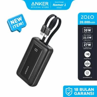 Anker Zolo Power Bank 20.000mAh 30W Max Fast Portable Charger with Built-in USB-C and MFi Certified