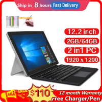 12.2 INCH 2GB DDR+64GB ROM 2IN1 PC W122 Windows 10 Tablet with Keyboard Celeron N4000 Processor 1920x1200 IPS