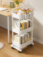 書架 書櫃 書桌 可移動書架置物架落地多層帶輪小推車零食家用桌面旁閱讀收納書櫃