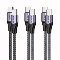 [3-pack] 60W USB C To USB C Charging Cable, 6.6ft/3.3ft Type C Fast Charging Cable For MacBook Pro 2021 2020,iPad Air 5/4 Pro