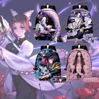 Slayer Backpack Shoulders Demon School Canvas Student Casual Package Packet Set Tanjirou Giyuu Nezuk