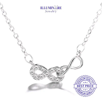 Illuminare-(100% Original) SM-NC02 Kalung Liontin Fashion Wanita Necklace Diamond Look Double Infini