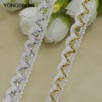 5m/lot Lace Trim Fabric Ribbon DIY Sewing Craft Gold Silver Centipede Braided Lace Ribbon Wedding Decoration Apparel Material