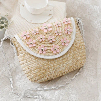 British wind new clamshell acrylic daisy dawn cross straw knit bag fashion knit bag summer vacation shoulder beach bag